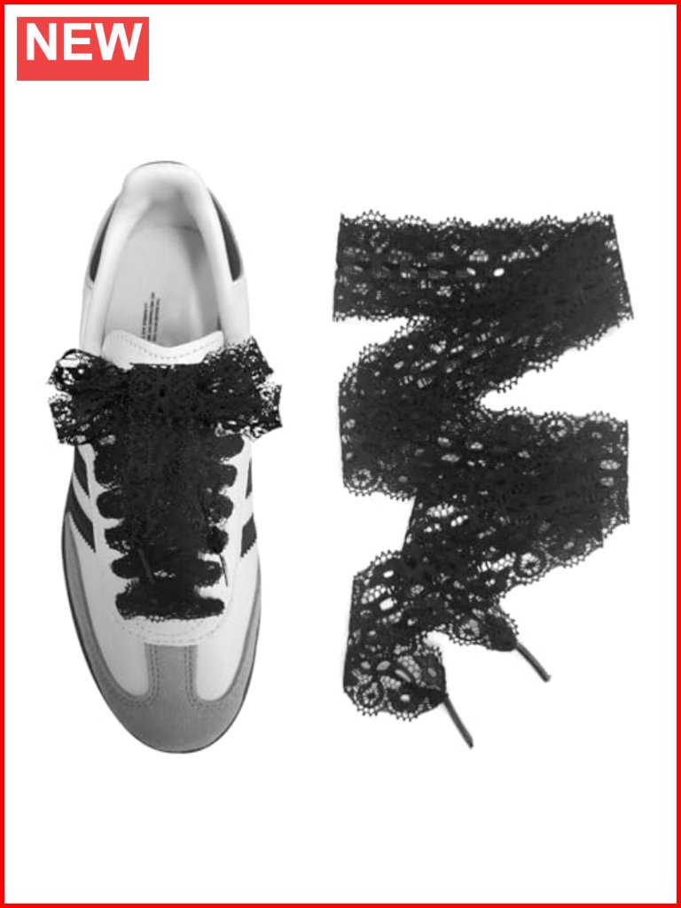 Lace Fancy Shoelaces For Sneakers, 3cm Wide Flat Soft Laces